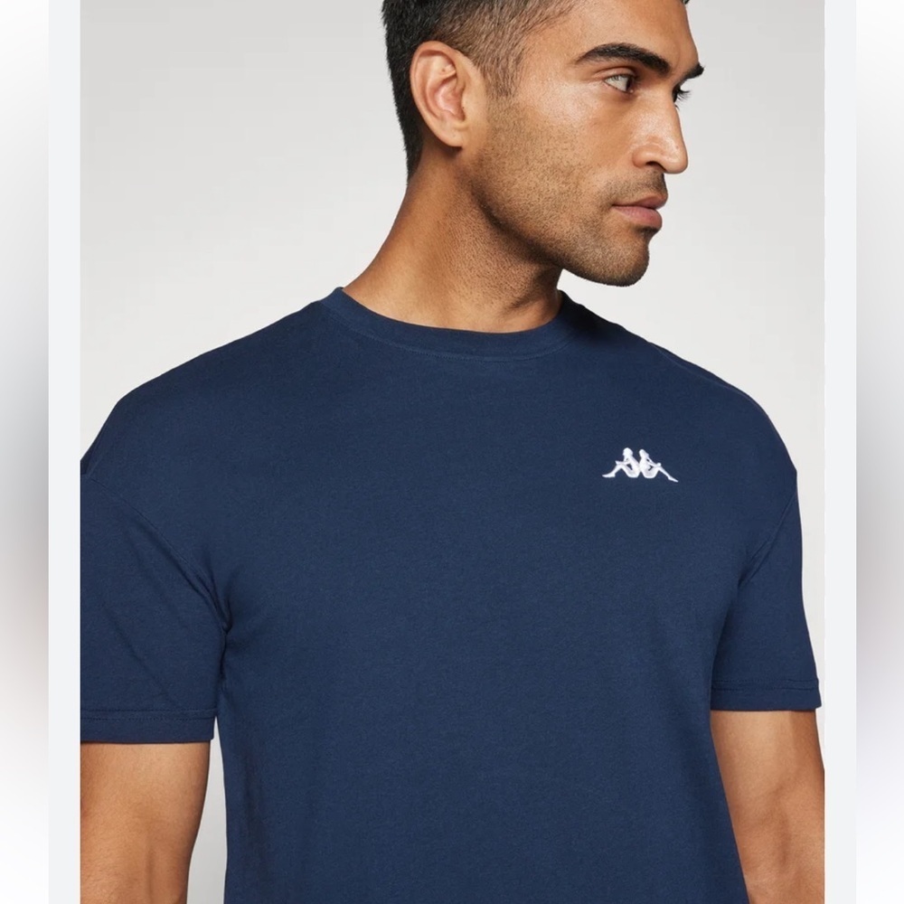 Kappa Blue Short Sleeve Tee Classic Crew Neck